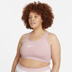Nike Women's Swoosh Compression Bra Dri-Fit Laser Pink/White 2X